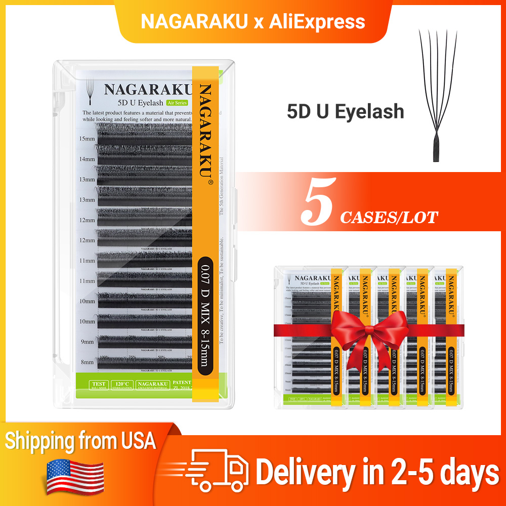 Eyelash Extension Usa - NAGARAKU Ship from USA 5cases 5D