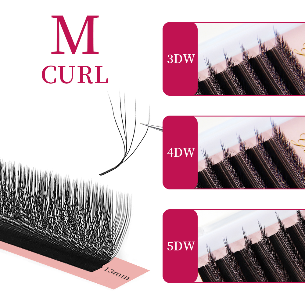Eyelash Extension For Asian Eyes - Goddess W3D 4D 5D M Curl