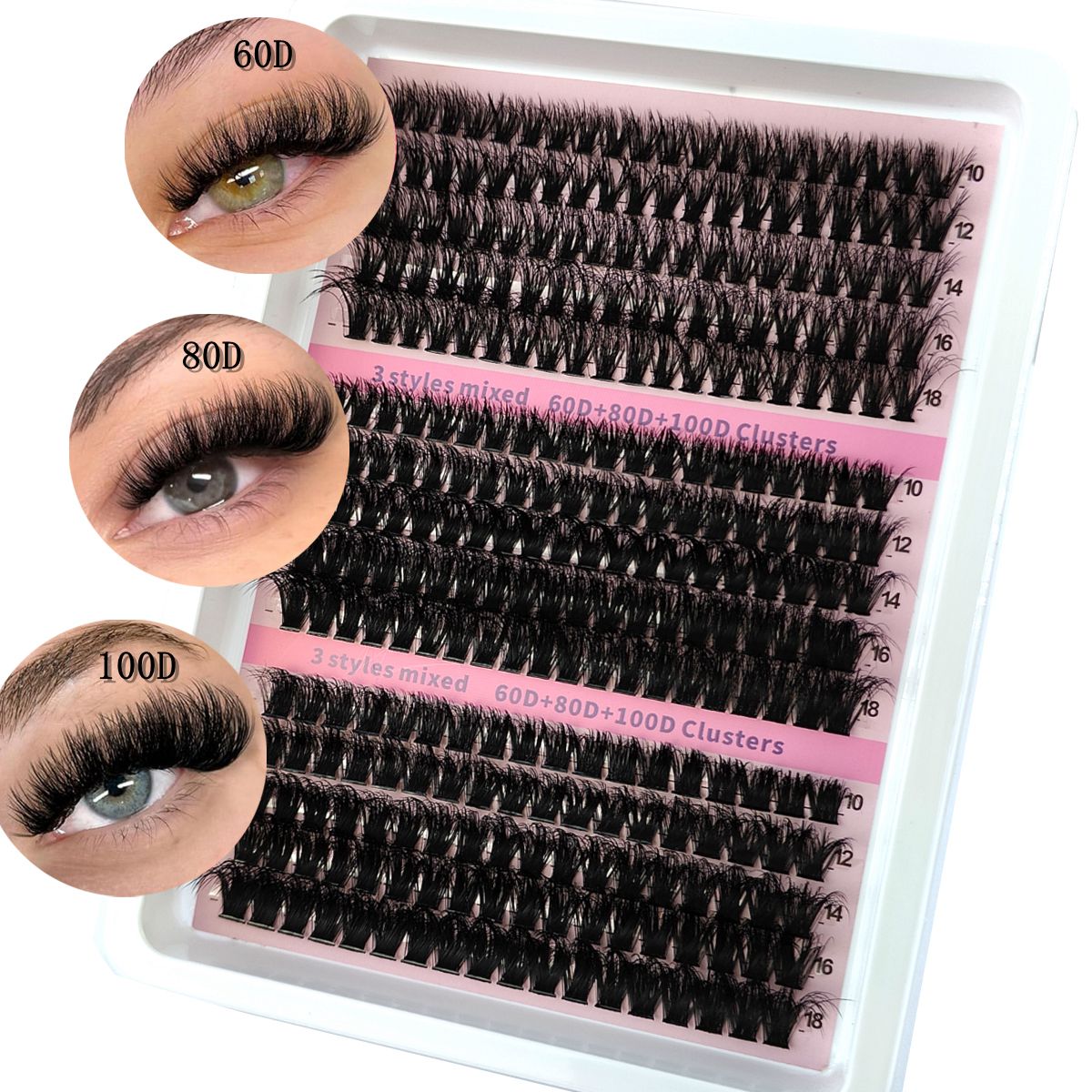 Eyelash Extension For Asian Eyes - HBZGTLAD 15Rows Fluffy Cluster Lashes 60D-100D