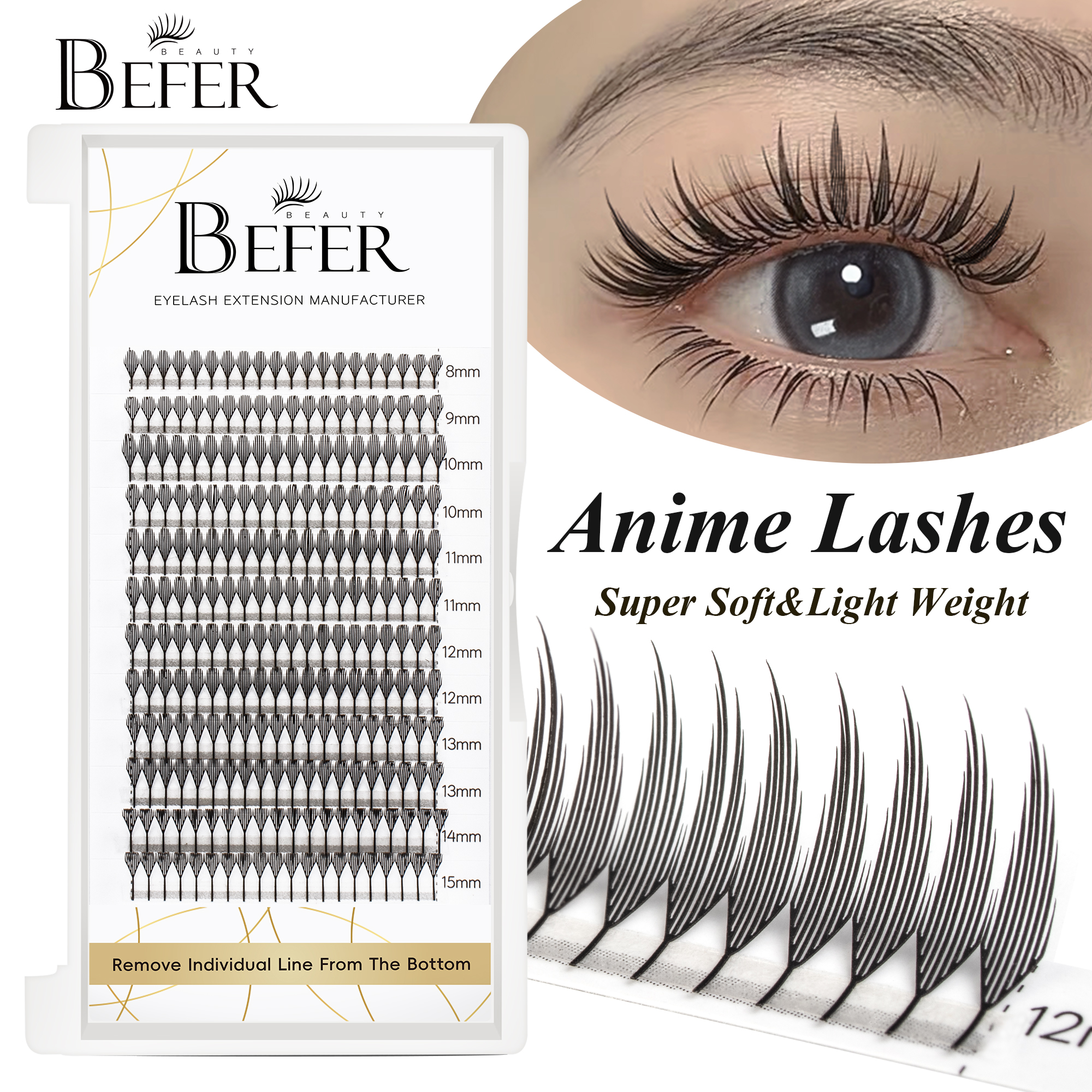 Befer Beauty Anime Lashes 240  - Eyelash Extension Anime Style ulasan dan harga
