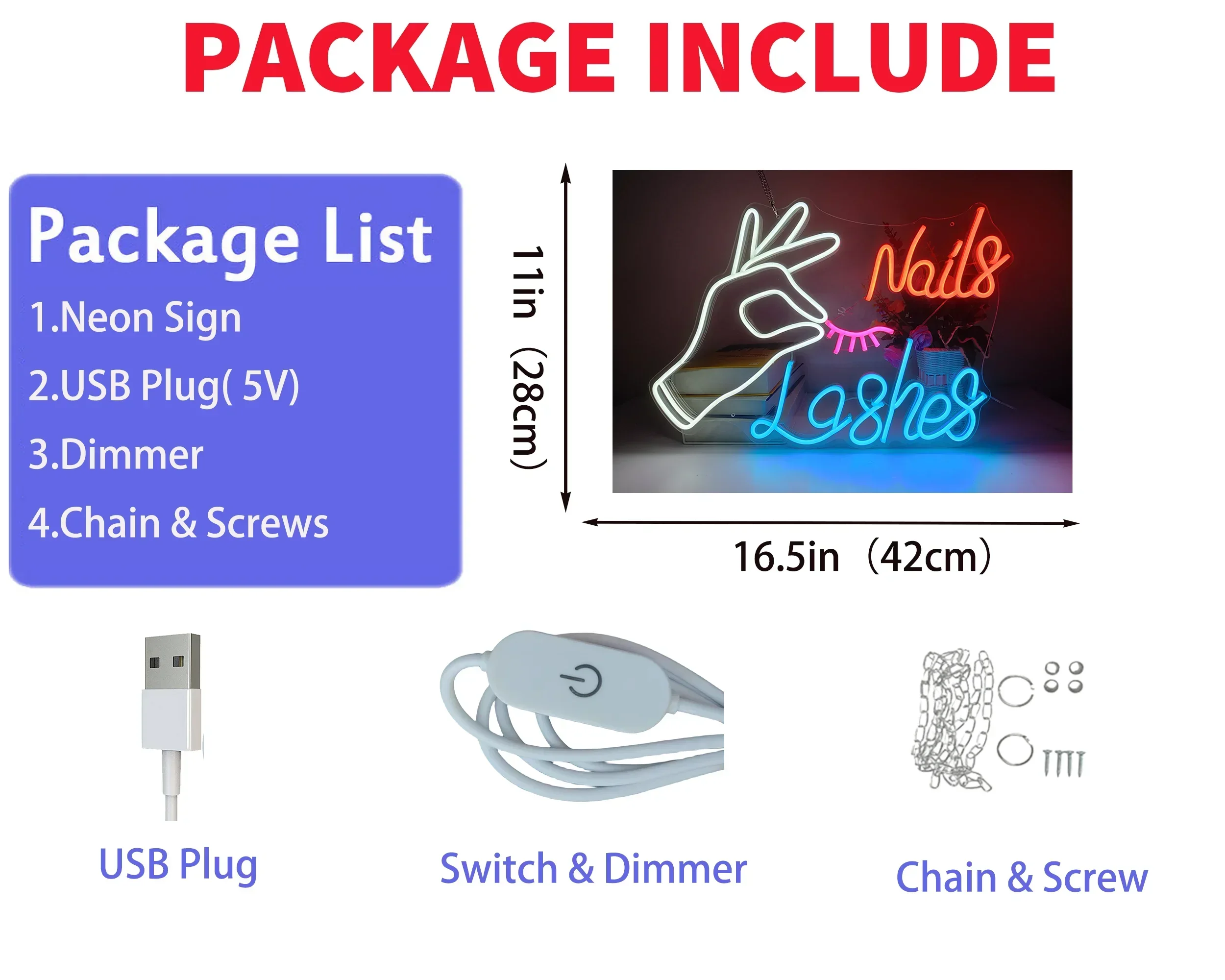 LED Nail Eyelash Neon Sign for - Eyelash Extension Logo ulasan dan harga