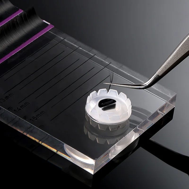 Acrylic Lash Tile with Glue Cu - Eyelash Extension Examples ulasan dan harga