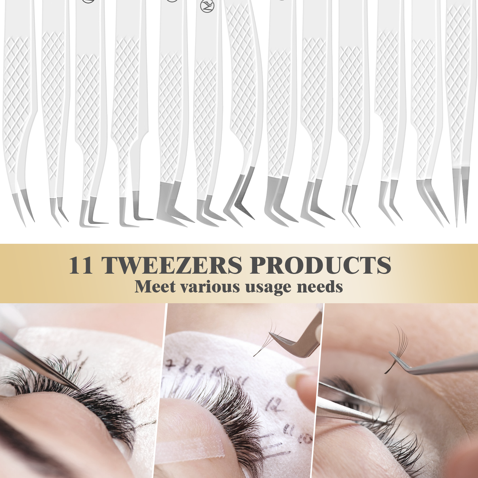 Eyelash Extensions Tweezers  W - Eyelash Extension Logo ulasan dan harga