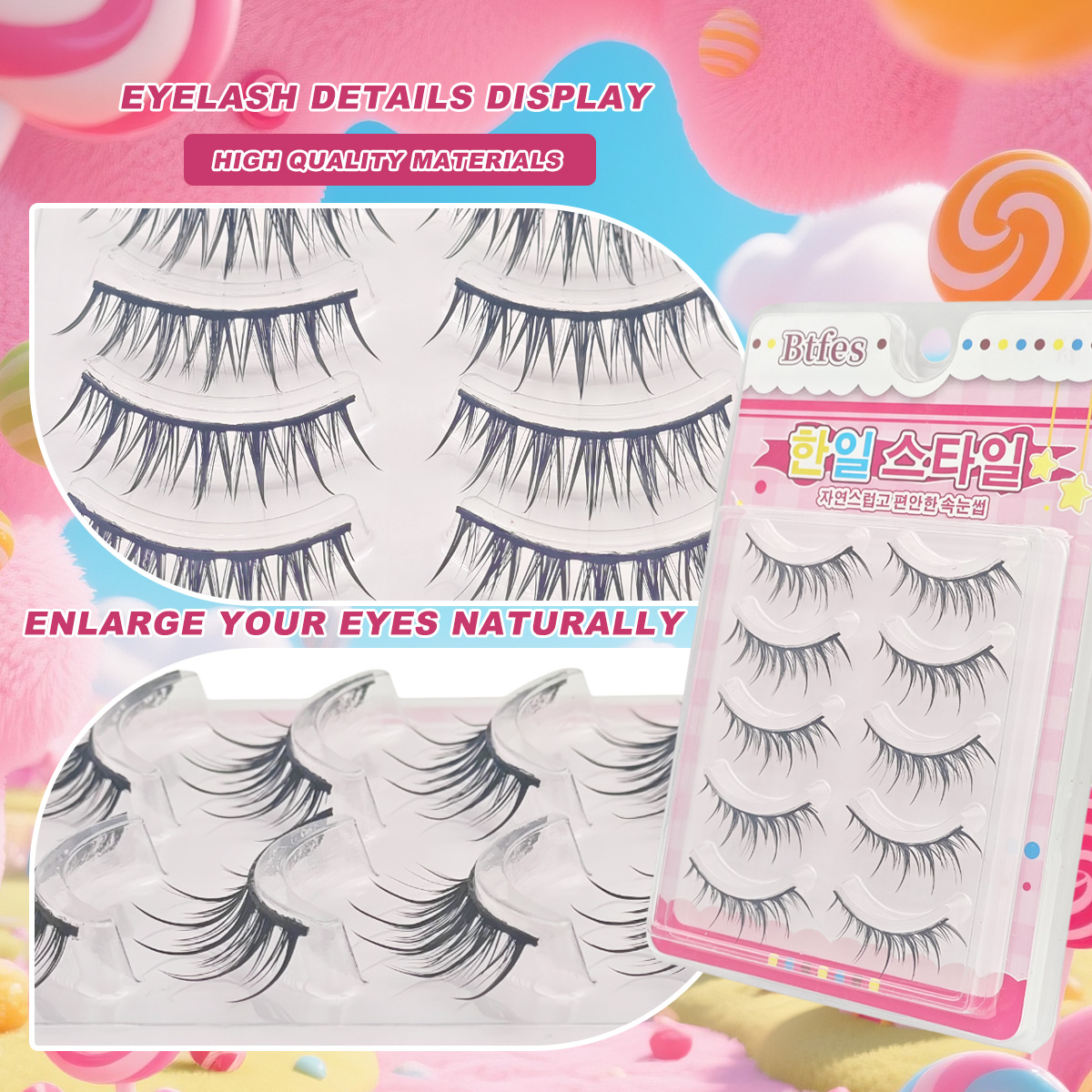 5 Pairs Dramatic Incremental A - Eyelash Extension Anime Style ulasan dan harga