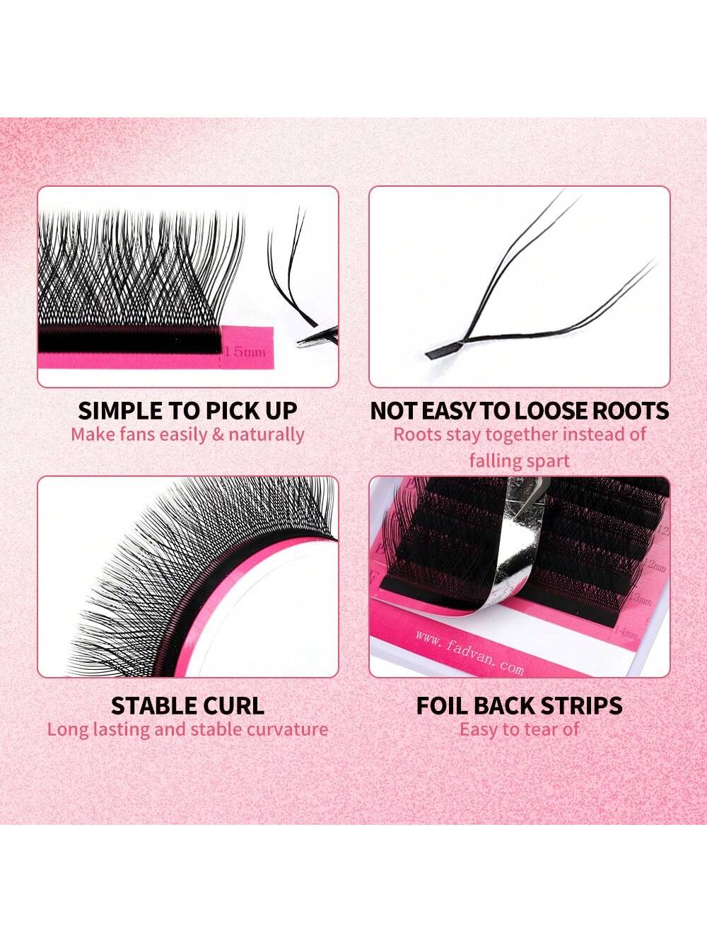 FADVAN 3PCS YY Shape Eyelash E - Eyelash Extension Usa ulasan dan harga