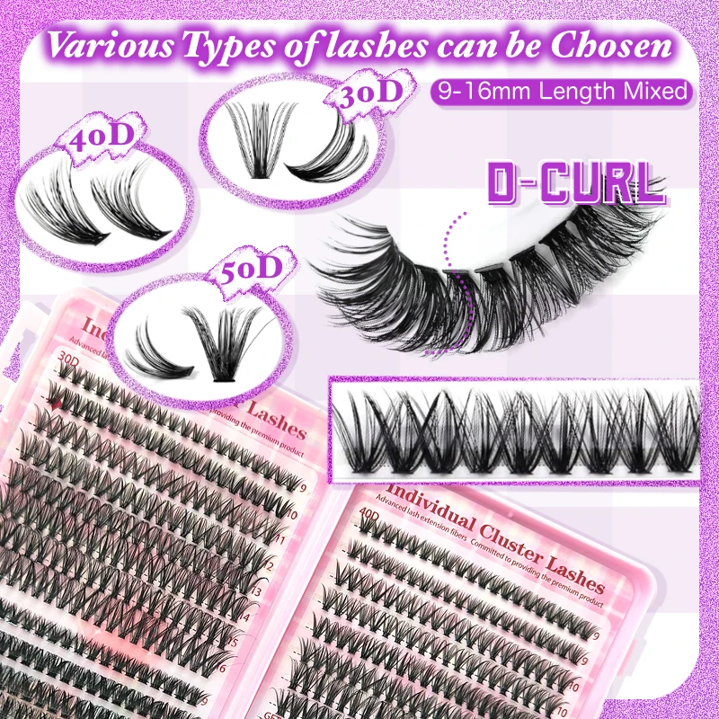 640Pcs Lash Clusters Kit 30D+4 - Eyelash Extension For Asian Eyes ulasan dan harga