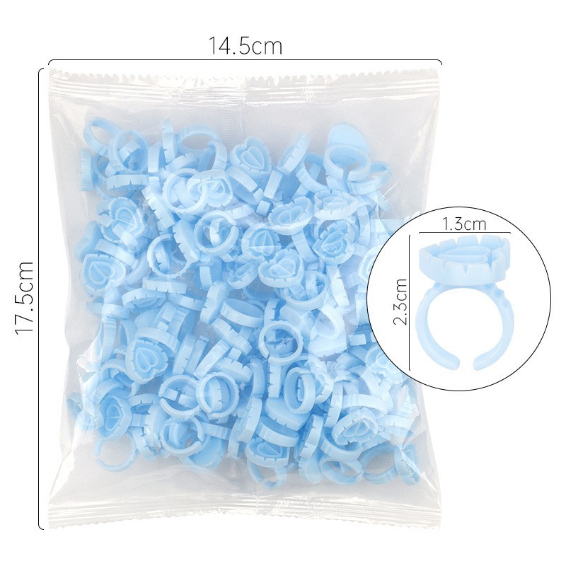 100Pcs Disposable Glue Ring Ho - Eyelash Extension Examples ulasan dan harga