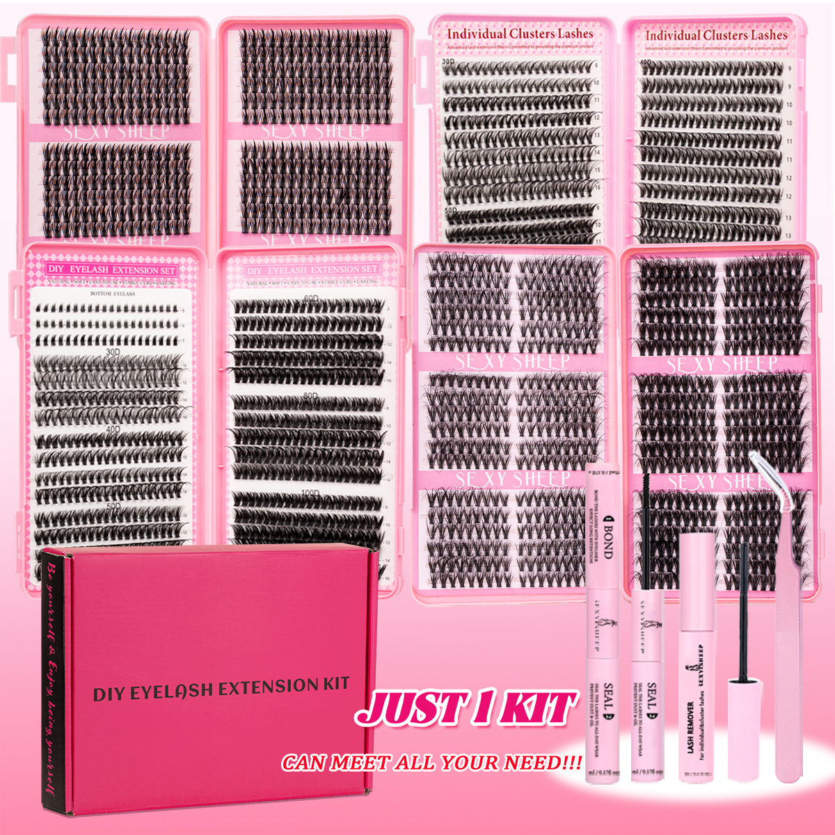 Volume Eyelashes Clusters Kit  - Eyelash Extension C Curl ulasan dan harga