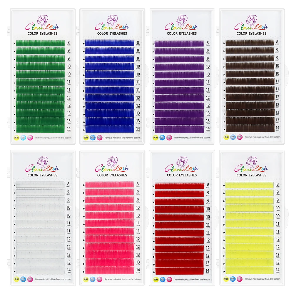 GLAMLASH Color Lash Purple Blu - Eyelash Extension C Curl ulasan dan harga