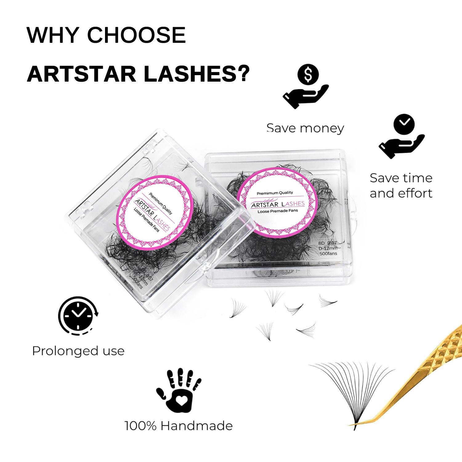 ARTSTAR 500 Fans Loose Fan Eye - Lash Fan Volume ulasan dan harga