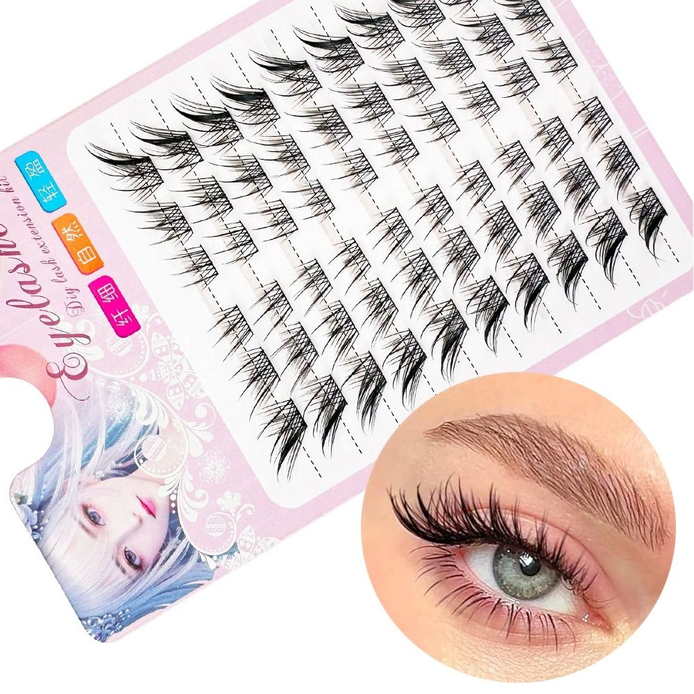 3D Cat Eye Clusters Lashes Nat - Eyelash Extension C Curl ulasan dan harga
