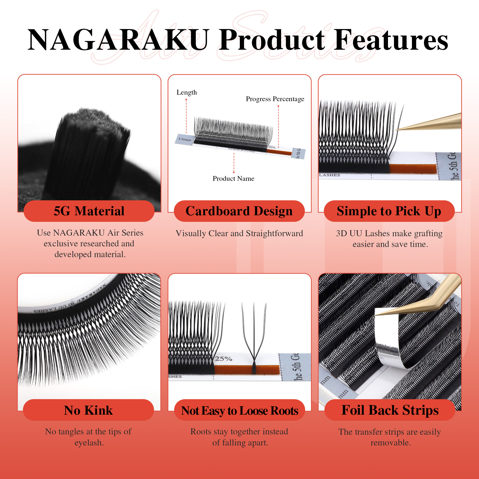 NAGARAKU Ship from USA 5cases  - Eyelash Extension Usa ulasan dan harga
