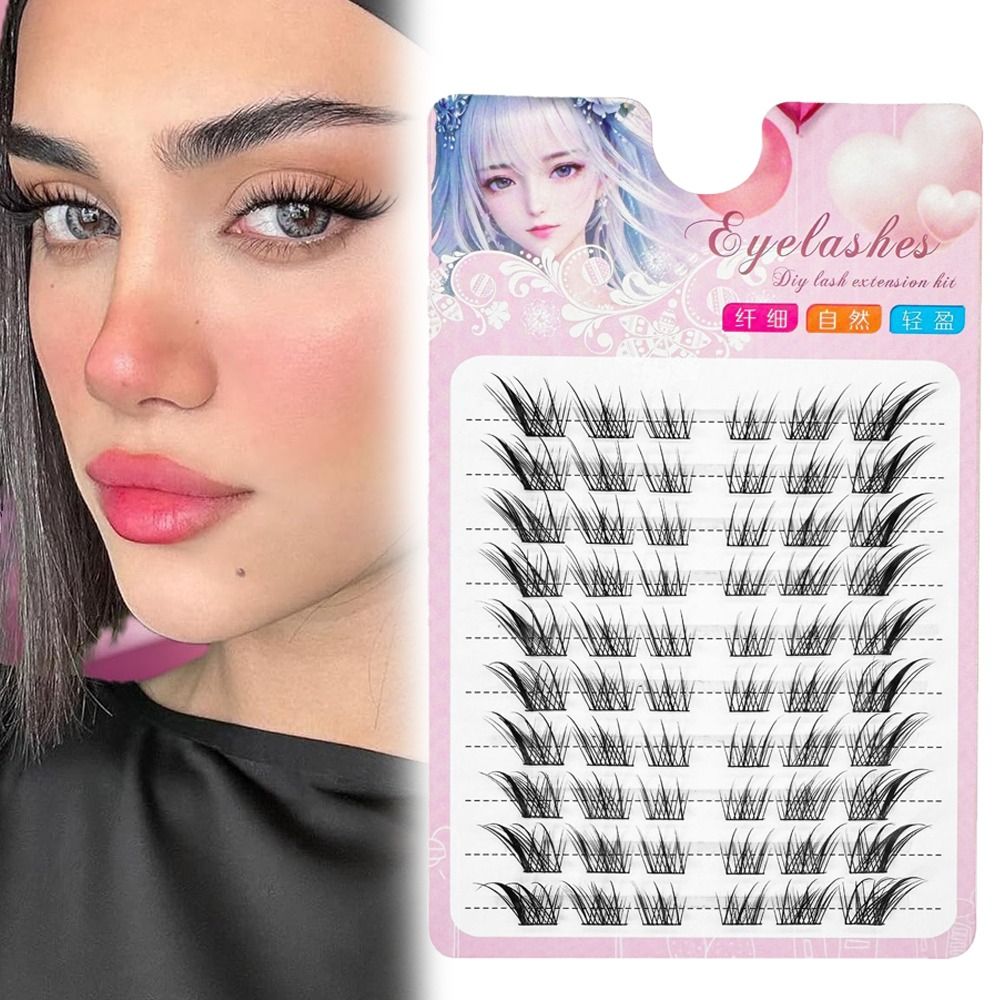 3D Cat Eye Clusters Lashes Nat - Eyelash Extension C Curl ulasan dan harga