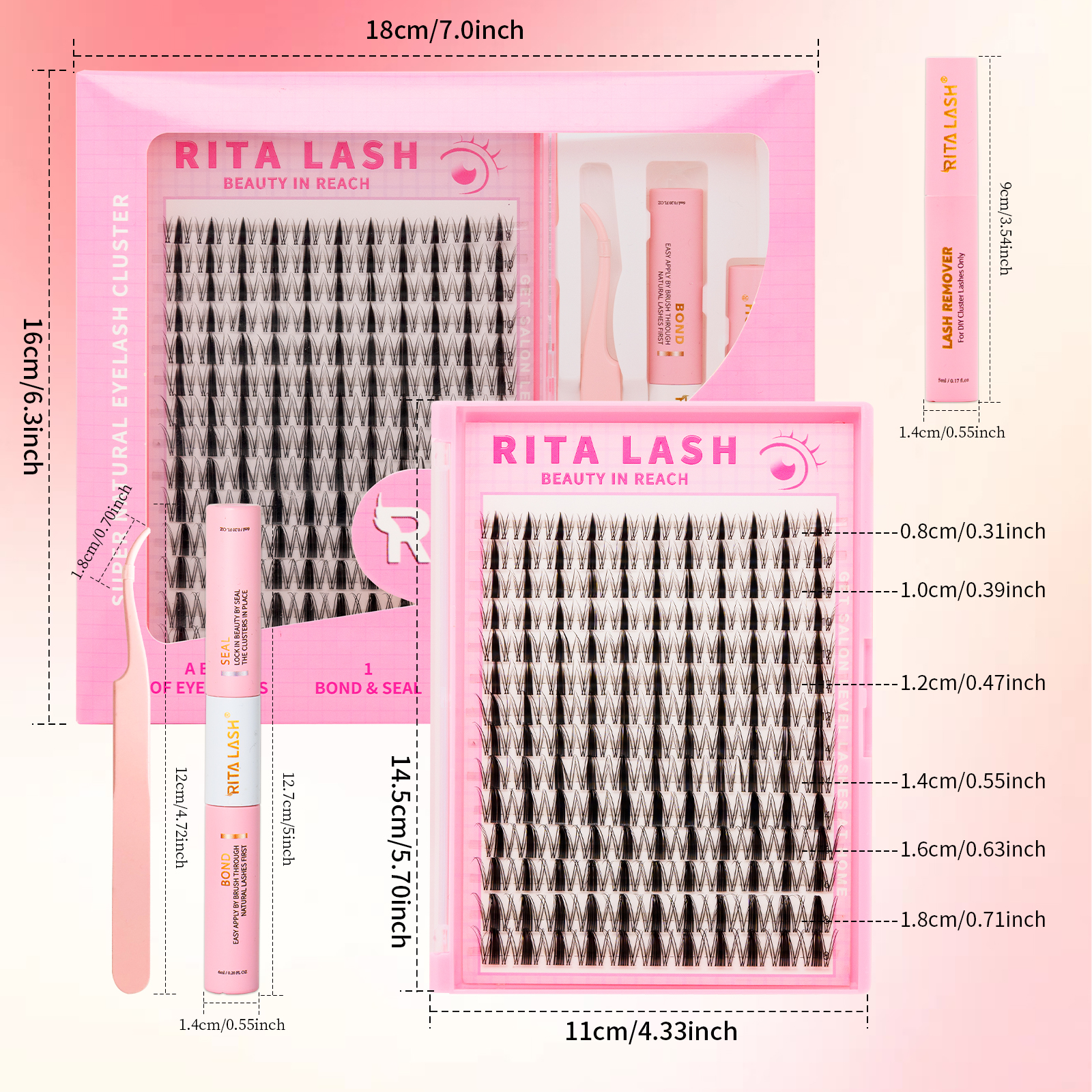 RITALASH 154pcs D Curl Cluster - Eyelash Extension Equipment ulasan dan harga