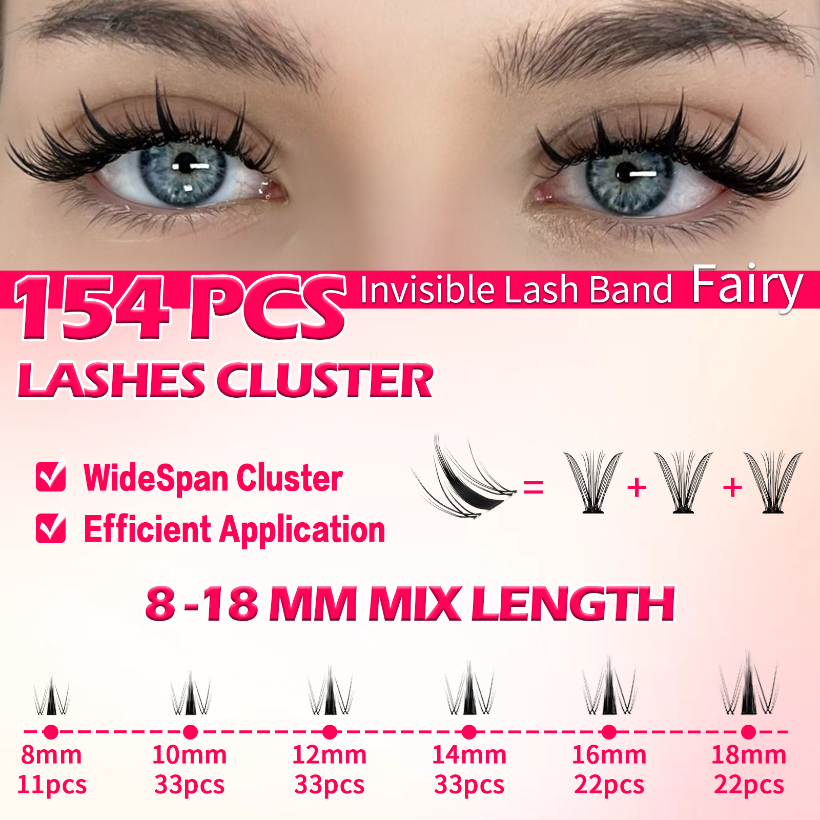 RITALASH 154pcs D Curl Cluster - Eyelash Extension Equipment ulasan dan harga
