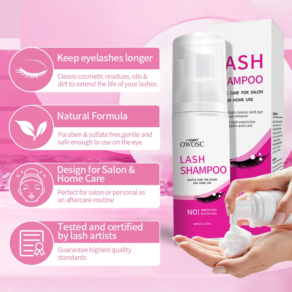 60ml Eyelash Extension Shampoo - Eyelash Extension Logo ulasan dan harga