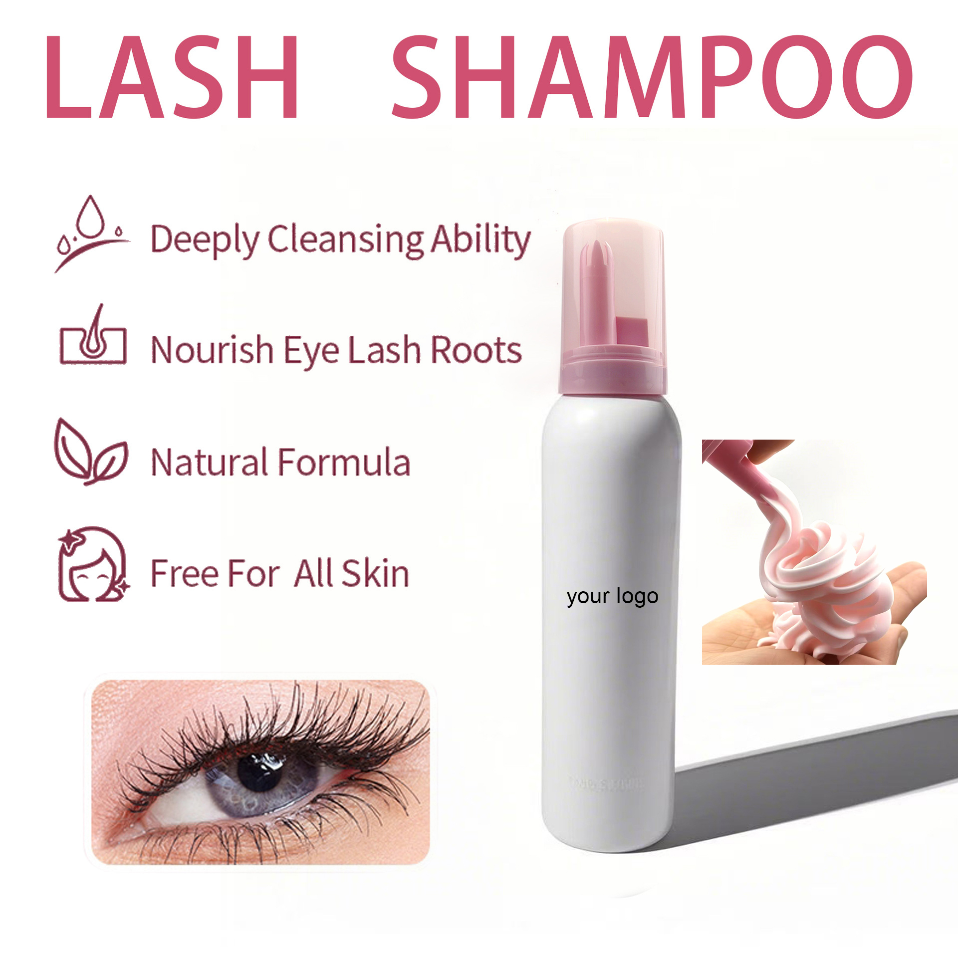 Factory Wholeasle Custom100ml  - Eyelash Extension Logo ulasan dan harga