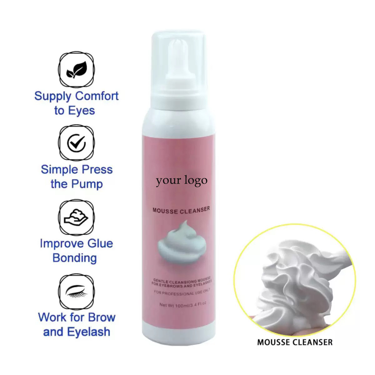 Factory Wholeasle Custom100ml  - Eyelash Extension Logo ulasan dan harga