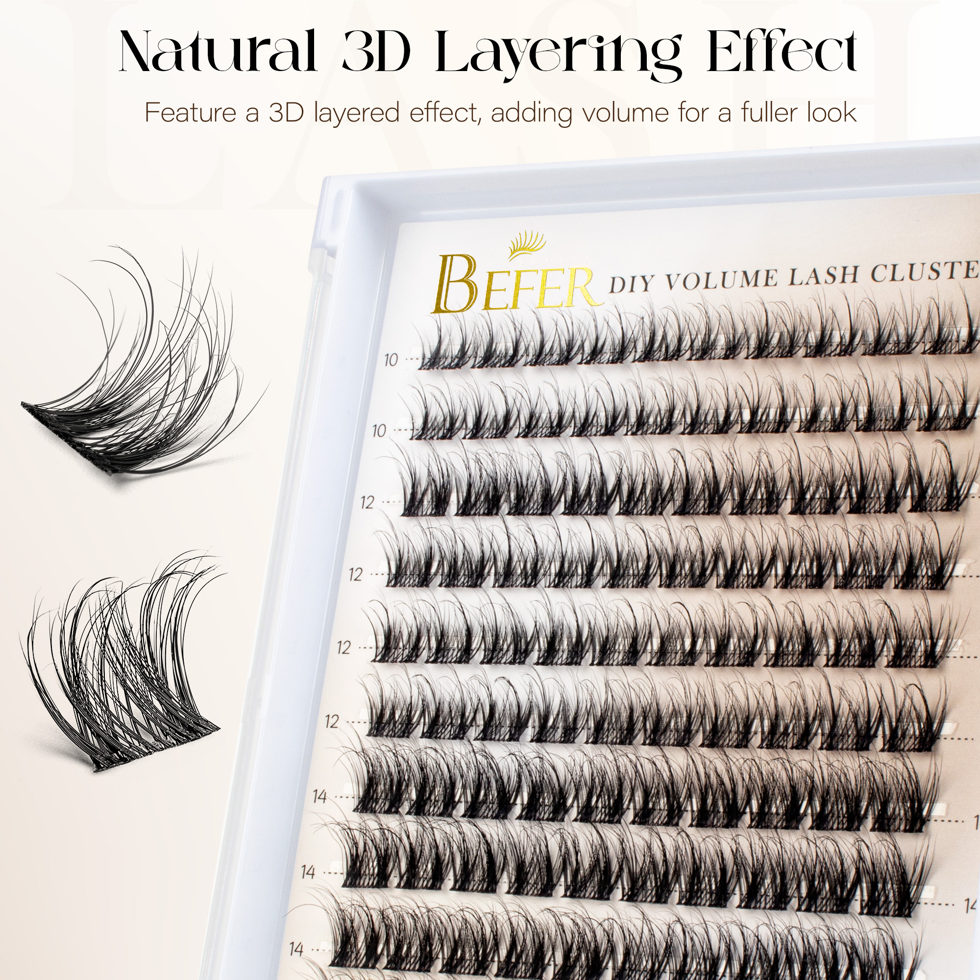 Befer Natural Lashes Clusters  - Eyelash Extensions ulasan dan harga