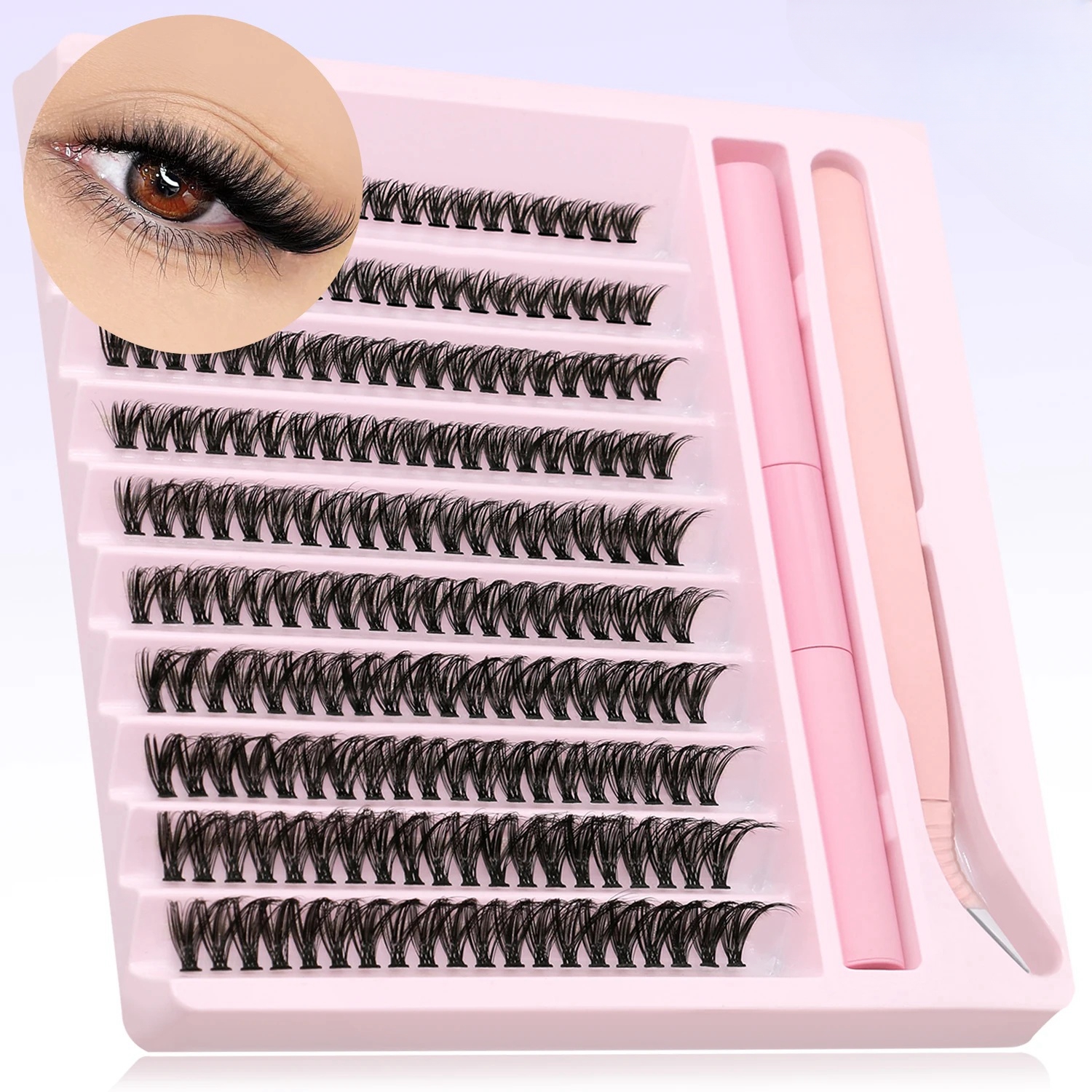 Natural Cluster 200pcs Lashes  - Eyelash Extension C Curl ulasan dan harga