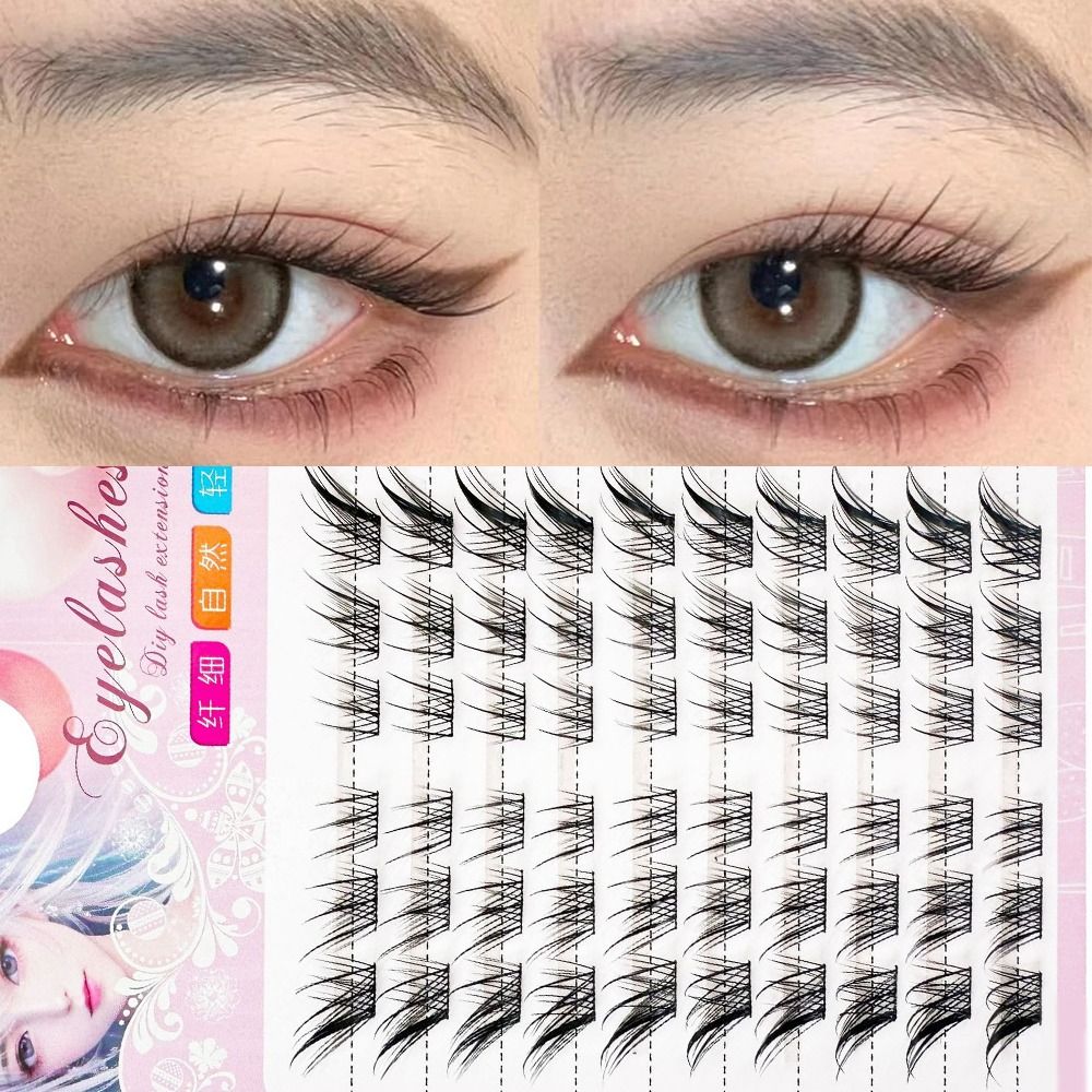 Women Beauty 3D Cat Eye Cluste - Eyelash Extension C Curl ulasan dan harga