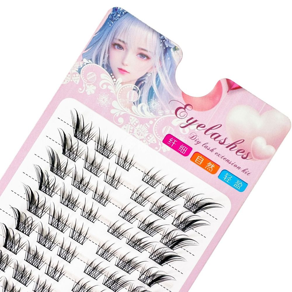 Women Beauty 3D Cat Eye Cluste - Eyelash Extension C Curl ulasan dan harga