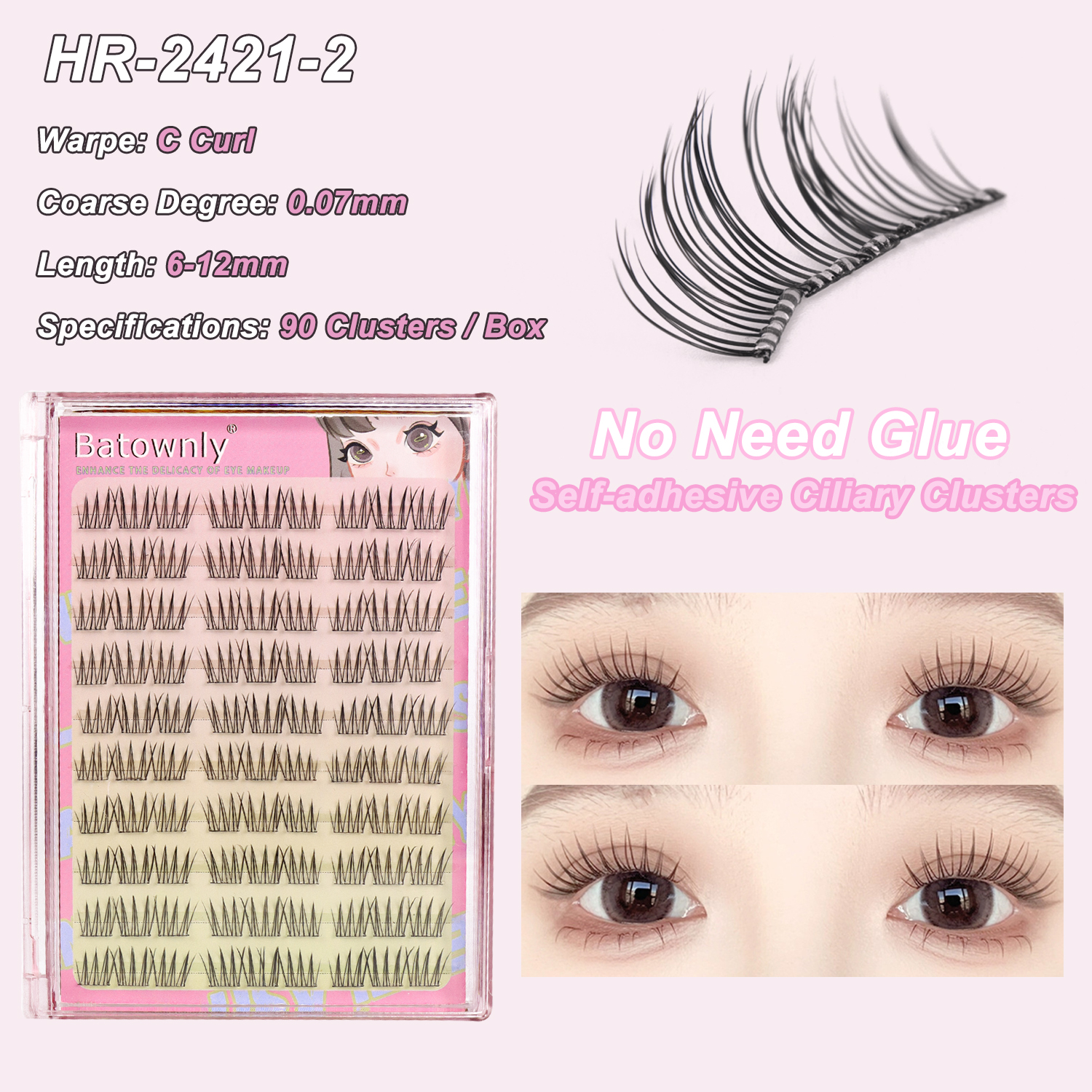 90 Pcs Self-adhesive Eyelash C - Eyelash Extension Single Lash ulasan dan harga